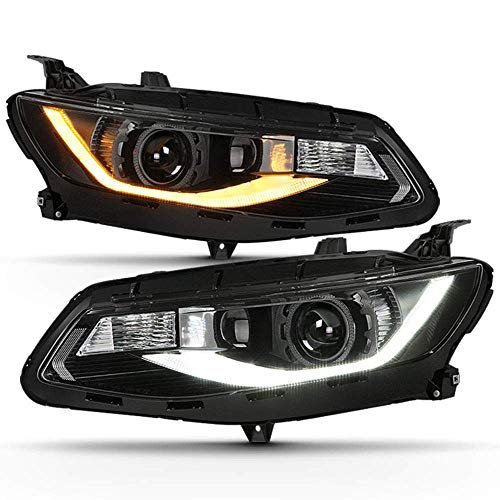 ACANII - For [Halogen Model] 2016-2018 Chevy Malibu LED DRL Switchback Sequential Signal Projector Headlights Headlamps