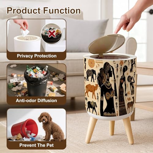 Caneca de basura redonda con tapa 7L miniatura 6