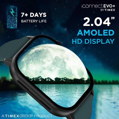 Image of TIMEX iConnect EVO+Made in India Unisex Smartwatch|Largest Display 2.04 inch AMOLED with 368x448 Pixel Bluetooth Calling|Rotating Functional Crown|AI Voice Assist|Upto 7 Days Battery -TWIXW404T