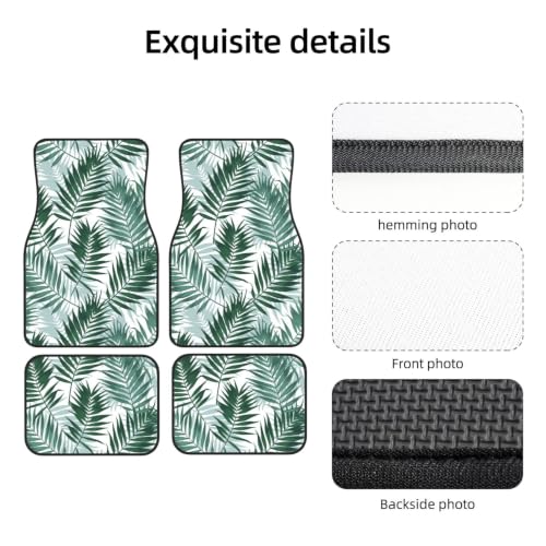 Alfombrillas de coche para viajes de aventura con estampado exótico de hojas de palmera 3