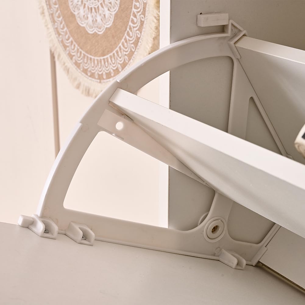 BAKAJI Scarpiera Salvaspazio Slim Portascarpe in Legno MDF con 4 Ante Laccate Lucido a Ribalta e Doppia Profondità 59 x 22 x 169.5 cm Bianco Lucido, 4 Ante