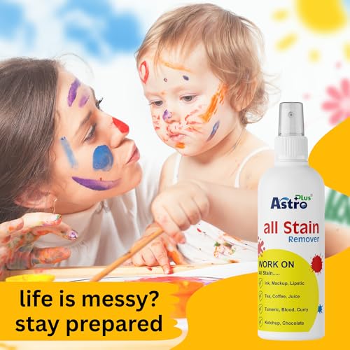Image of Astro Plus+ 100ML Stain Remover Spray for Clothes | Suitable for All Fabrics | Toxin-free Easy to Carry | Eco-friendl Clean Grease All color Stain Remover Fabric, Carpets, Linens, Laundry