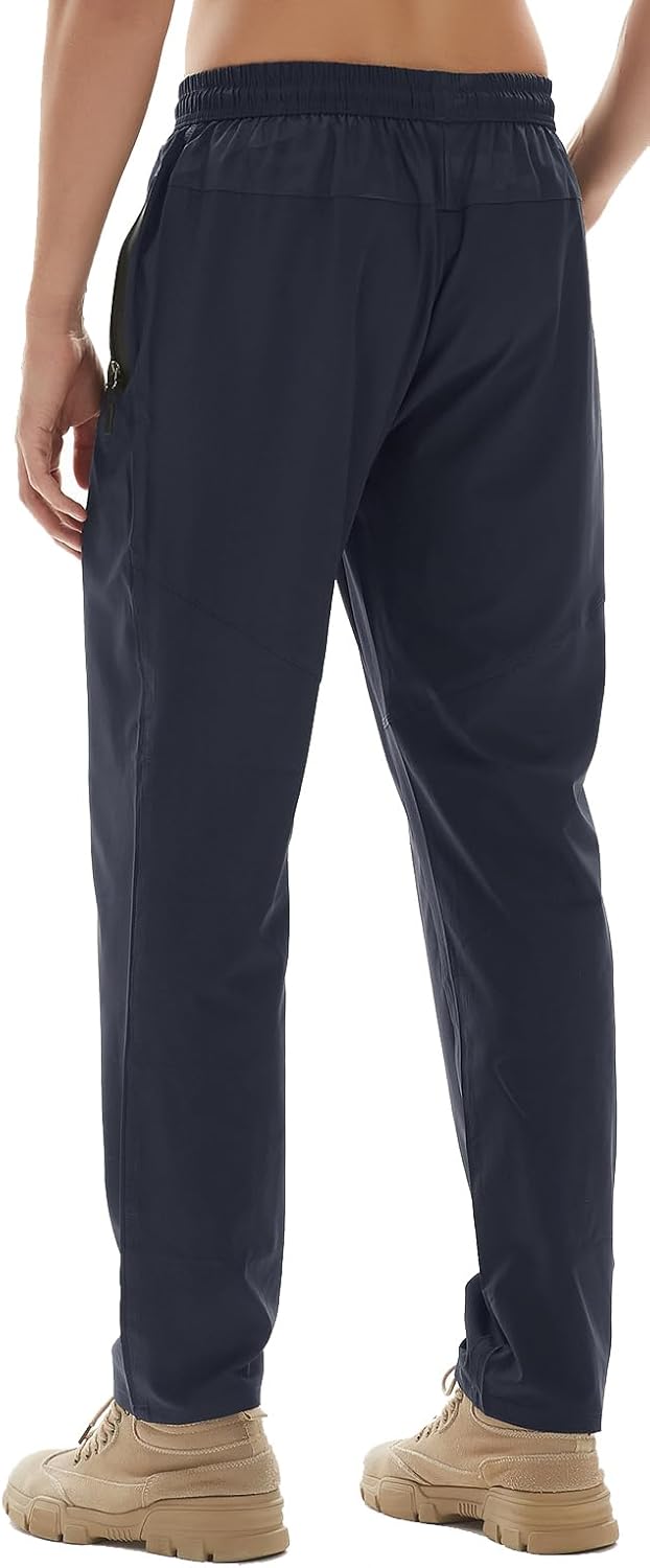 Men's Athletic Hiking Pants Lightweight Quick Dry Travel Fishing Joggers Running Workout Active Track Pants - Image 3