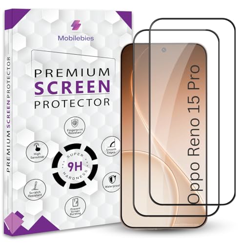 Image of Premium Tempered Glass Screen Protector Guard For Oppo Reno 15 Pro 5G (6.78 Inch, Pack of 2) | Edge to Edge Coverage With Easy to installation kit