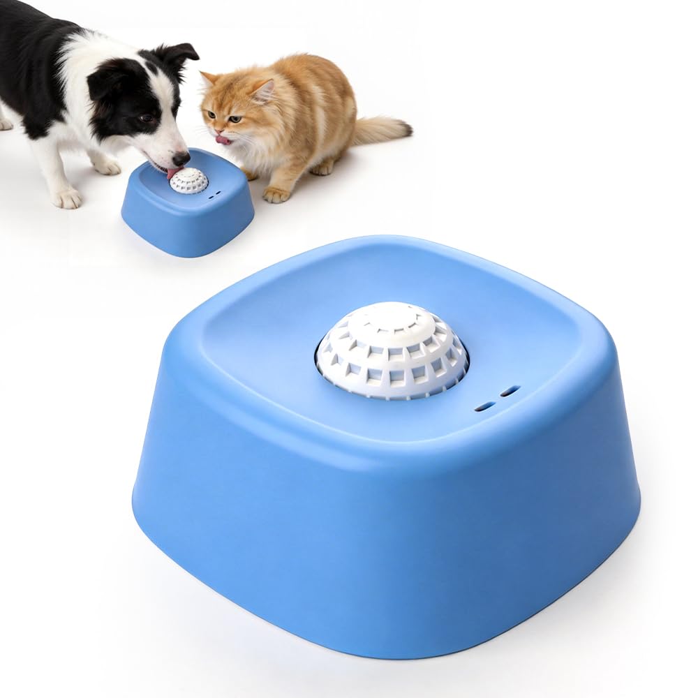 Lick Sphere for Dogs Cat, Dog Lick Ball for Liquid Food, Slow-Feeding Licksphere for Dogs Cats, Non-Slip Licky Bowl for Dogs, Dog Lick Sphere for Calming & Anxieties Relief (Blue)