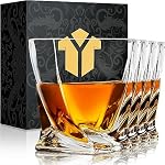 KITNATS Old Fashioned Verres à whisky 10 OZ Ensemble de verres de roche 4, Boîte cadeau - Barware pour Bourbon, Scotch, Lunettes de rhum pour hommes Femmes - Cadeau de la fête des Pères