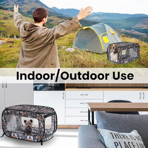 Beatrice Home Fashions Portátil, dobrável, caixa de viagem para cães e gatos, 91 cm C x 56 cm L x 56