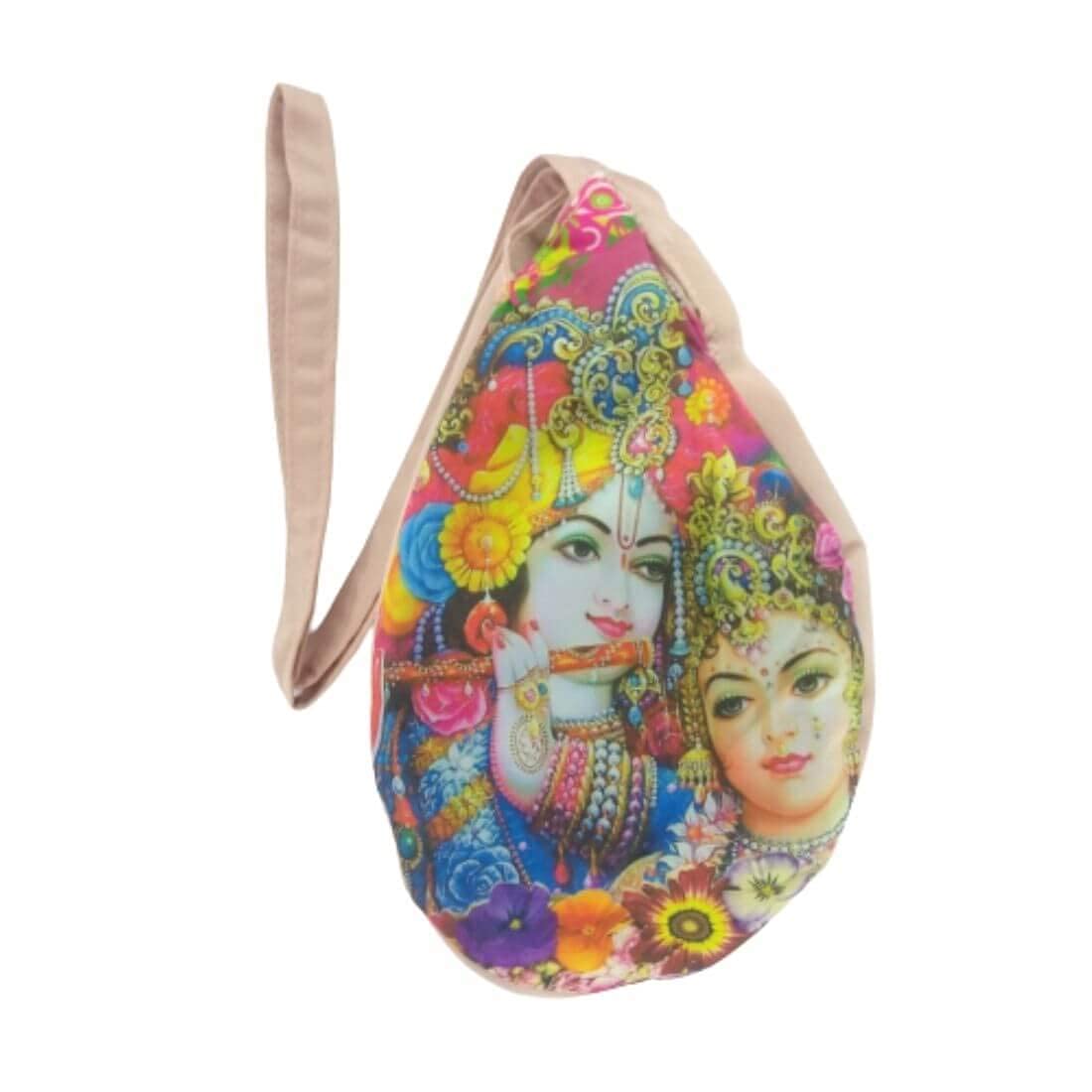 Sac Japa mala imprimé Aashita Creations Radha Krishna pour méditation