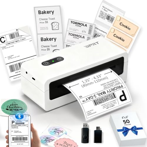 Bluetooth Thermal Shipping Label Printer, 4x6 Wireless High-Speed Label Printers for Small Business, Compatible with Android, iPhone, Windows & Mac, Widely Used for Tiktok, Shopify, USPS, SP460BT