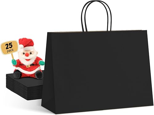 Miniatura 10 de METRONIC Paquete de 200 bolsas de papel blanco de 5.25 x 3.75 x 8 pulgadas, bolsa de regalo pequeña de papel kraft con asas recicladas para fiestas