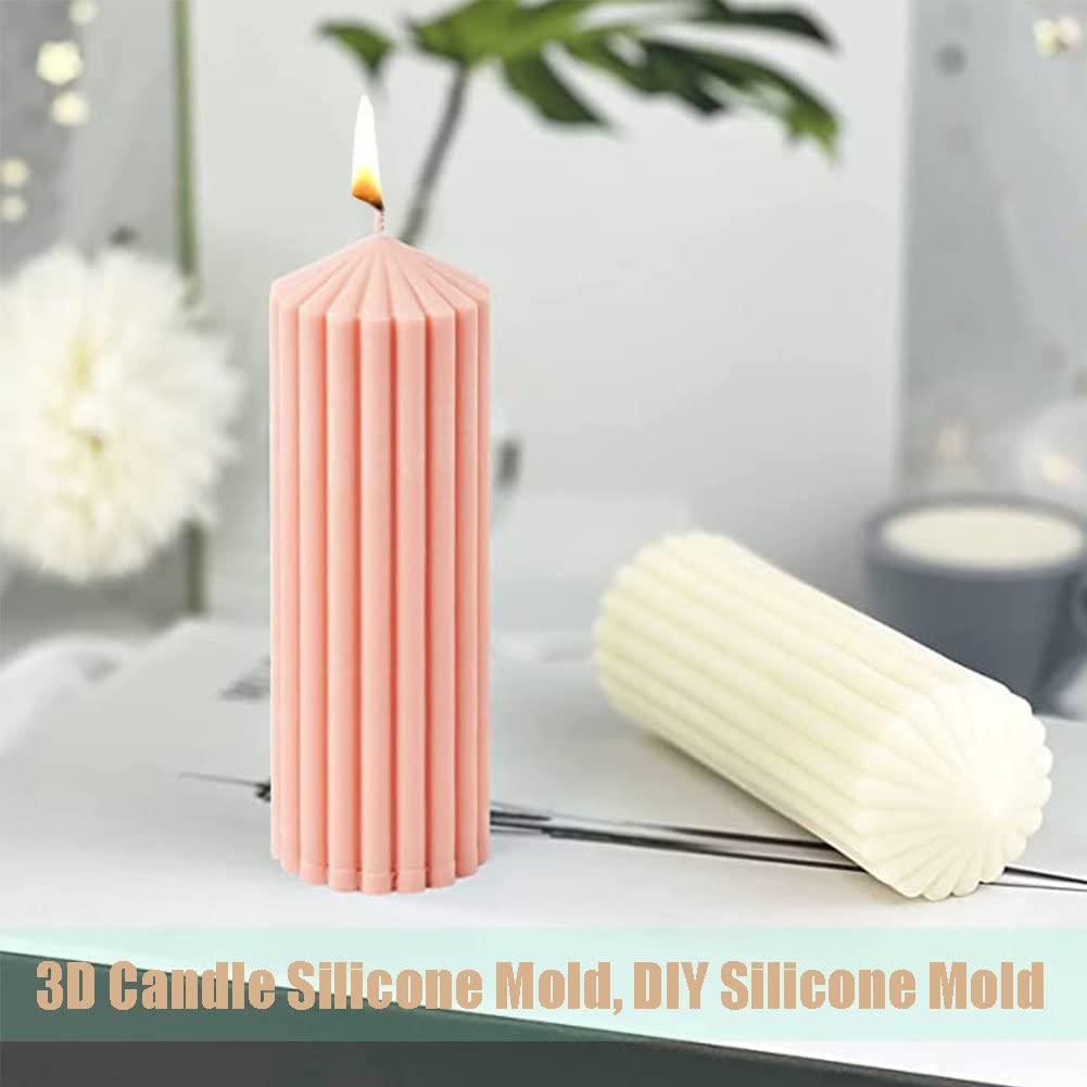 Moules Silicone Pour Bougies DIY - 4 Formes 3D Cylindriques - Pour Bougies, Savon, Résine - Création Et Décoration - 10