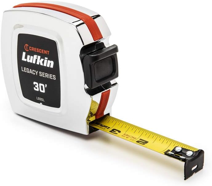 Crescent Lufkin 1 x 30' Legacy Series Chrome Case Yellow Clad Tape Measure", L930L, Multi, One Size