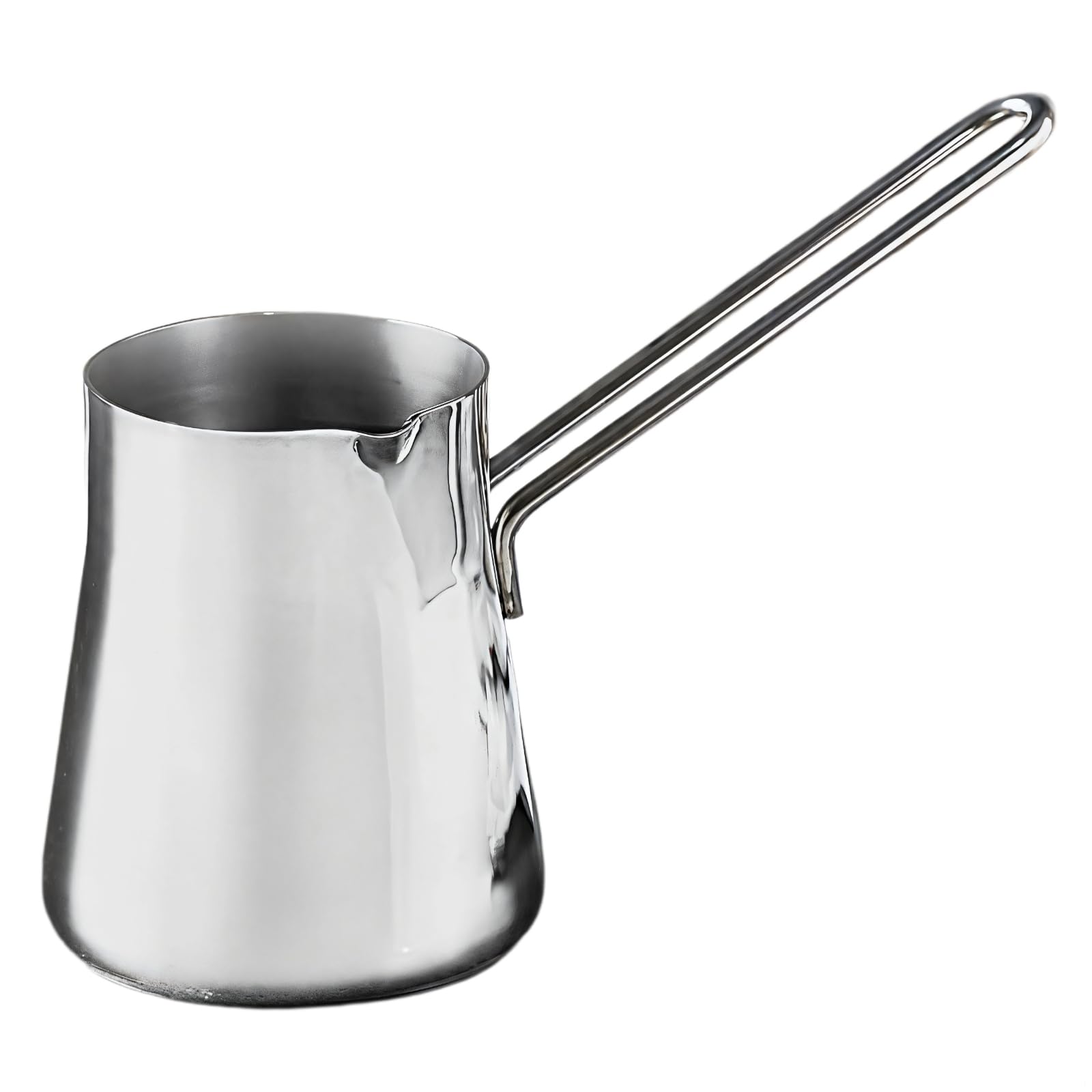 15 Oz Turkish Coffee Pot, 450 Ml Stainless Steel Coffee Pot, Greek and Arabic Coffee Maker, Long Handle for Easy Pouring, Suitable for Gas and Electric Stoves, Milk Warmer