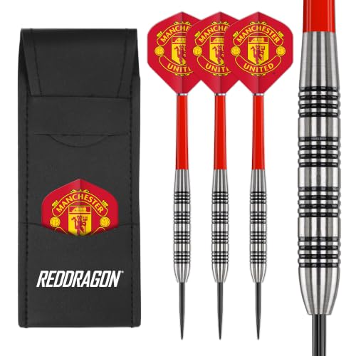 FOCO Jeu de fléchettes en tungstène sous licence officielle Manchester United FC avec Red Dragon 24 g