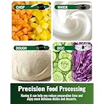 Food Processor, 4 Programs & Pulse,1000W Max Power,12 Cups Total Volume for Slicing, Mincing, Dicing, Shredding, Puree, Dough and Vegetable Chopper Clean Bowl Scraper, Stainless Steel - Image 3