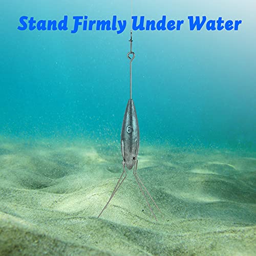Image of Dr.Fish 5 Pack Sputnik Sinker Long Tail Surf Fishing Weight Lead Saltwater Surf Fishing Catfish Beach Casting Sea Fishing Spider Sinker 4oz