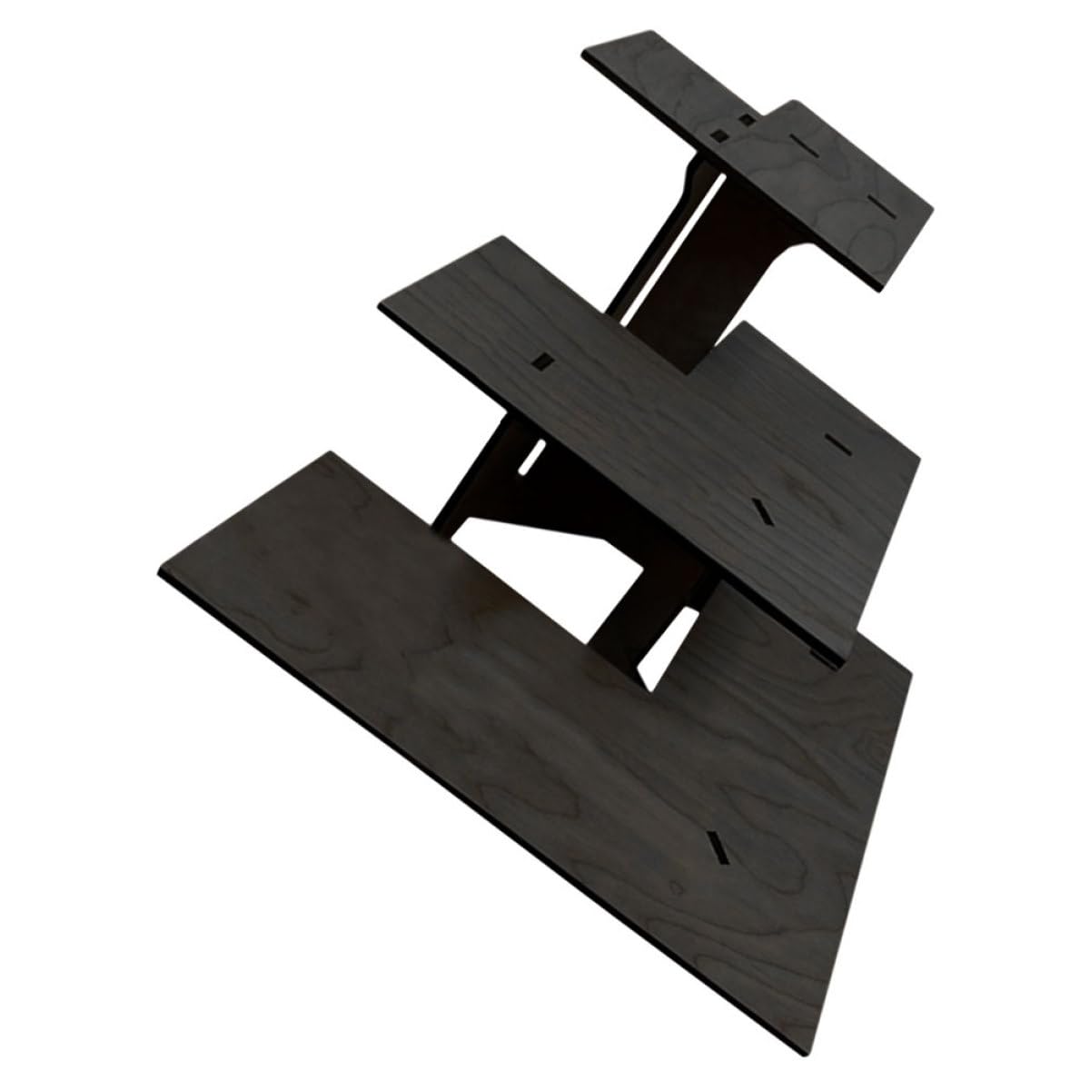 Présentoir en bois portable à 3 niveaux, structure d'angle légère