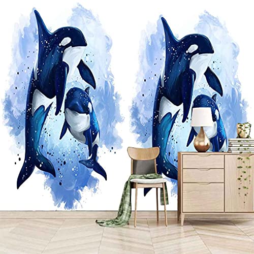 Papier peint pingouin adhésif pour relooker un mur blanc sans colle - 2
