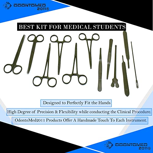 Odontomed2011 Dissection Kit- First Aid Kit 24 Pcs Advanced Lab Dissection Kit For Anatomy & Biology Students Lab Veterinary Botany Stainless Steel Instruments & 11 Bonus Scalpel Handle Mlt-01 #TOP6