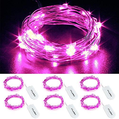 CYLAPEX 6 Pack Pink Fairy String Lights Battery Operated Fairy Lights Firefly Lights Micro LED Starry String Lights on 3.3ft/1m Silvery Copper Wire for DIY Christmas Decoration Costume Wedding Party CYLAPEX 6 Pack Pink Fairy String Lights Battery Operated Fairy Lights Firefly Lights Micro LED Starry String Lights on 3.3ft/1m Silvery Copper Wire for DIY Christmas Decoration Costume Wedding Party