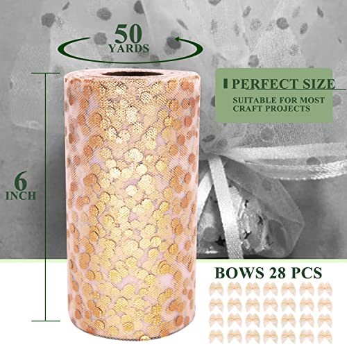 Blush Polka Dot Tulle Rolls 6 Inch By 50 Yards Glitter Sparkle Fabric Ribbon For Diy Tutu Skirt Sewing Bow Wedding Decorations Craft Supplies #TOP2