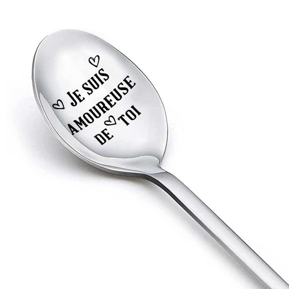 Cucchiaio da caffè 2 pezzi Set Marito Moglie Coppie Cucchiai da zuppa Fidanzata Fidanzato Regalo compleanno Anima gemella Regali di anniversario di matrimonio Gelato fidanzamento Natale (stile 2