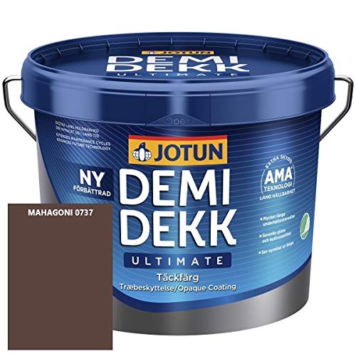 JOTUN DEMIDEKK ULTIMATE Täckfärg Holz-Farbe | Wetterschutz-Farbe | Holzschutz-Farbe | Absolute Premium-Qualität |0,75 Liter MAHAGONI 0737