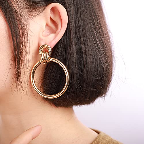 Statement Hoop Earrings for Women Girls Big Dangle Jewelry Daily Earrings2