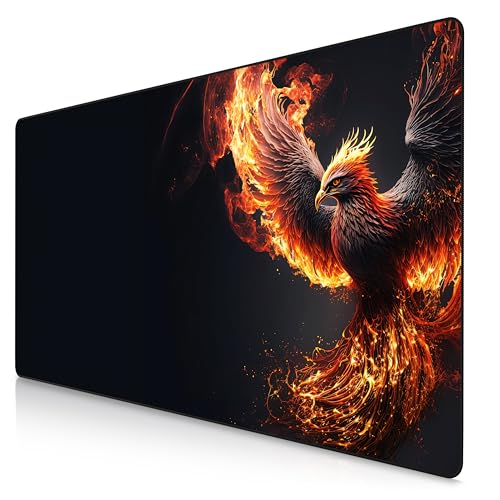 Titanwolf XXXL Übergröße Mauspad 1200x600mm Gaming Mousepad Groß 120x60 cm Tischunterlage Large Size verbessert Präzision und Geschwindigkeit XXXL für Logitech Maus und Tastatur Phoenix