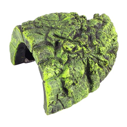 Duokon Rettili Nascondiglio Grotte, Tartaruga Rampa Piattaforma Per Crogiolarsi Habitat Riparo Decor Umidificare Nascondi Grotta Resina Roccia Per Acquario (Larga) - 3