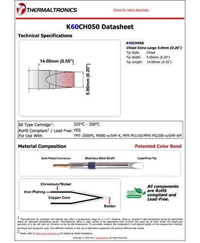 Image of Thermaltronics K60CH050 Chisel Extra Large 5.0mm (0.20in)