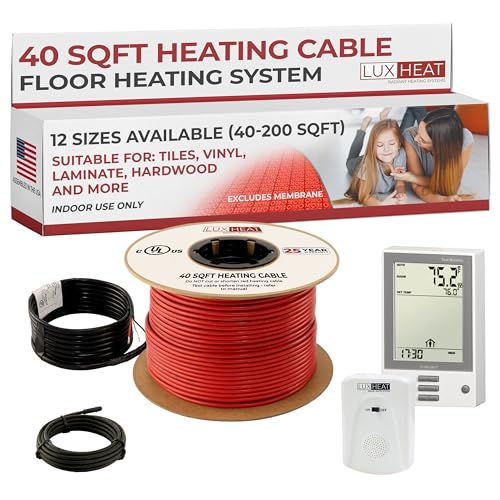 LuxHeat 40sqft Floor Heating Cable Kit - 240v Laminate, Vinyl,
