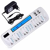 Sicherheitsgarantie Schutz-System: AA AAA 9V-Akku Ladegeräte Erweiterte MCU-Steuerung und -ΔV-Funktion, Überhitzungs- und Überstromschutz, Kurzschlussschutz, nicht wiederaufladbare und defekte Batterieerkennung.Der Schutz vor umgekehrter Polarität und der 8-Stunden-Abschalt-Timer Schutz und kann jederzeit die Sicherheit gewährleisten.