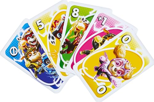 Mattel Games UNO Junior Paw Patrol: The Mighty Movie“ Kartenspiel für Kinder für Familienabende, mit 3 Schwierigkeitsstufen für 2 bis 4 Spieler, HPY62 – Bild 5