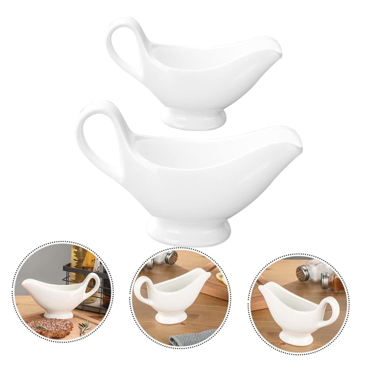 GLEAVI 2Pcs Sauce Dispenser Multi Function Condiment Cup for Gravy Smooth Design for Outdoor Dining Restaurants Family Meals Nonslip Base present