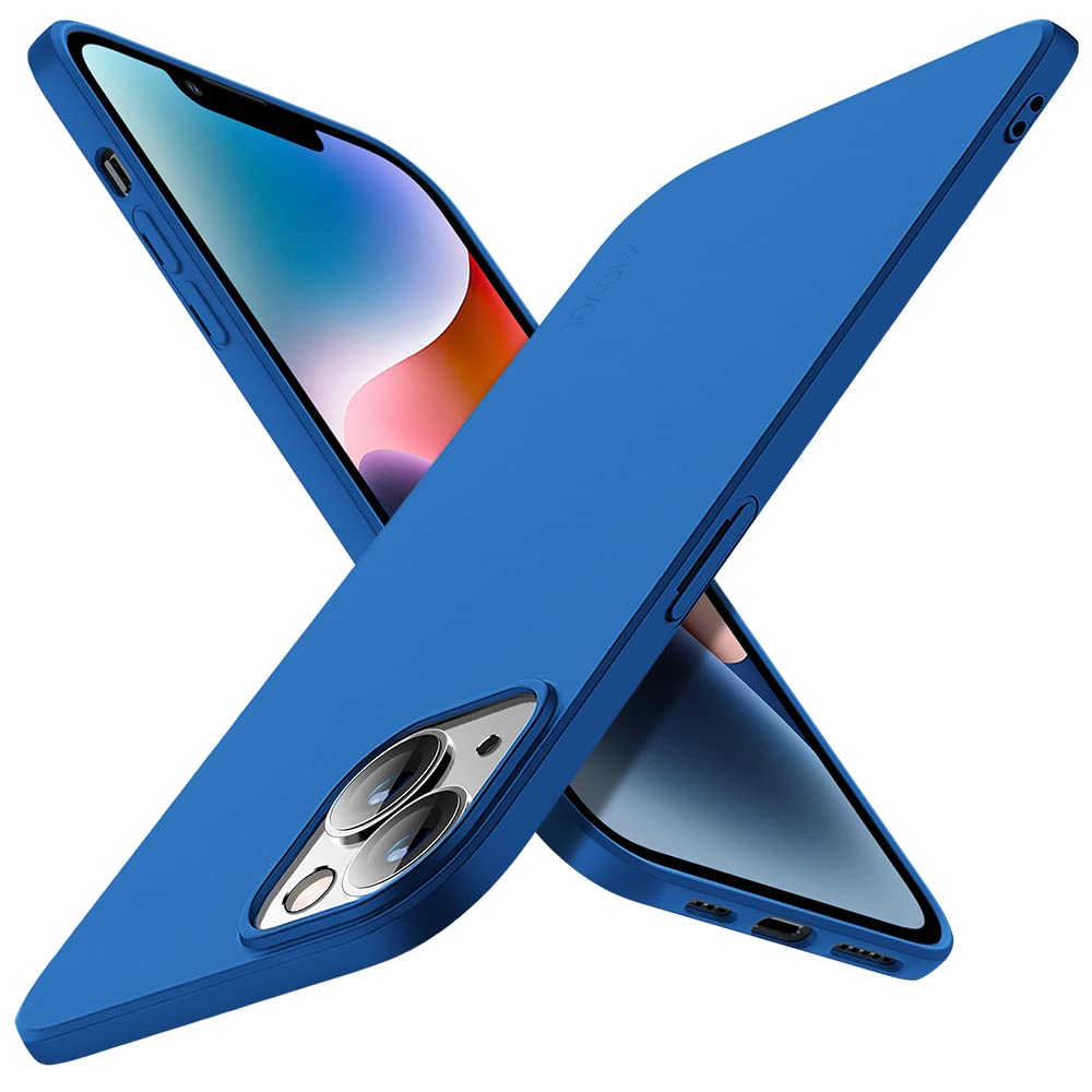 X-level Compatible iPhone 14 Plus Case Slim Fit Ultra-Thin [Guardian Series] Soft TPU Matte Finish Coating Phone Cases Lightweight Anti-Scratch Back Cover Grip 6.7" (2022)-Blue