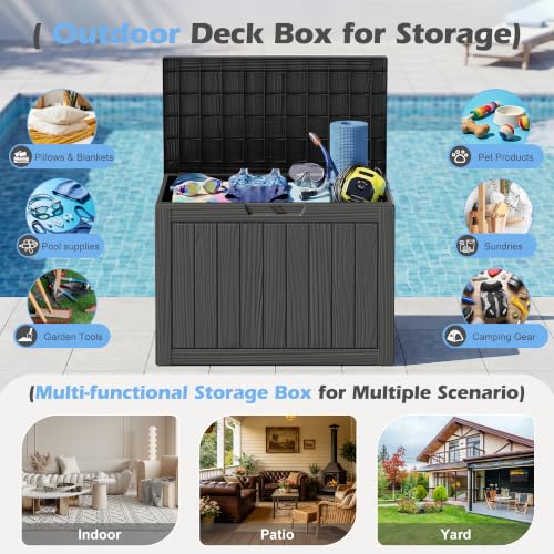 Image of Outdoor Storage Box Waterproof, 55 Gallon Deck Box for Patio Storage