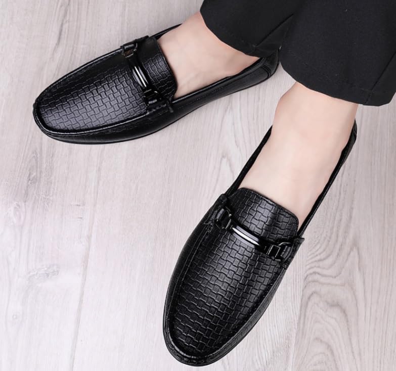 Men's Fashion Slip-On Loafers Round Toe Dress Shoes Business Casual Derby Comfortable Work Shoes3