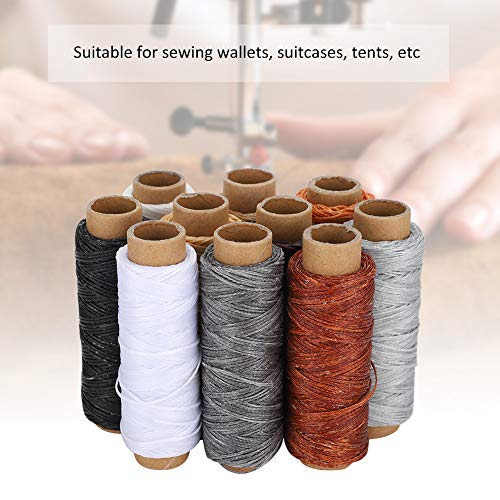 Hilo para coser cuero Grcfumo, set de 10 piezas de hilo encerado para manualidades, tiendas y costura miniatura 2
