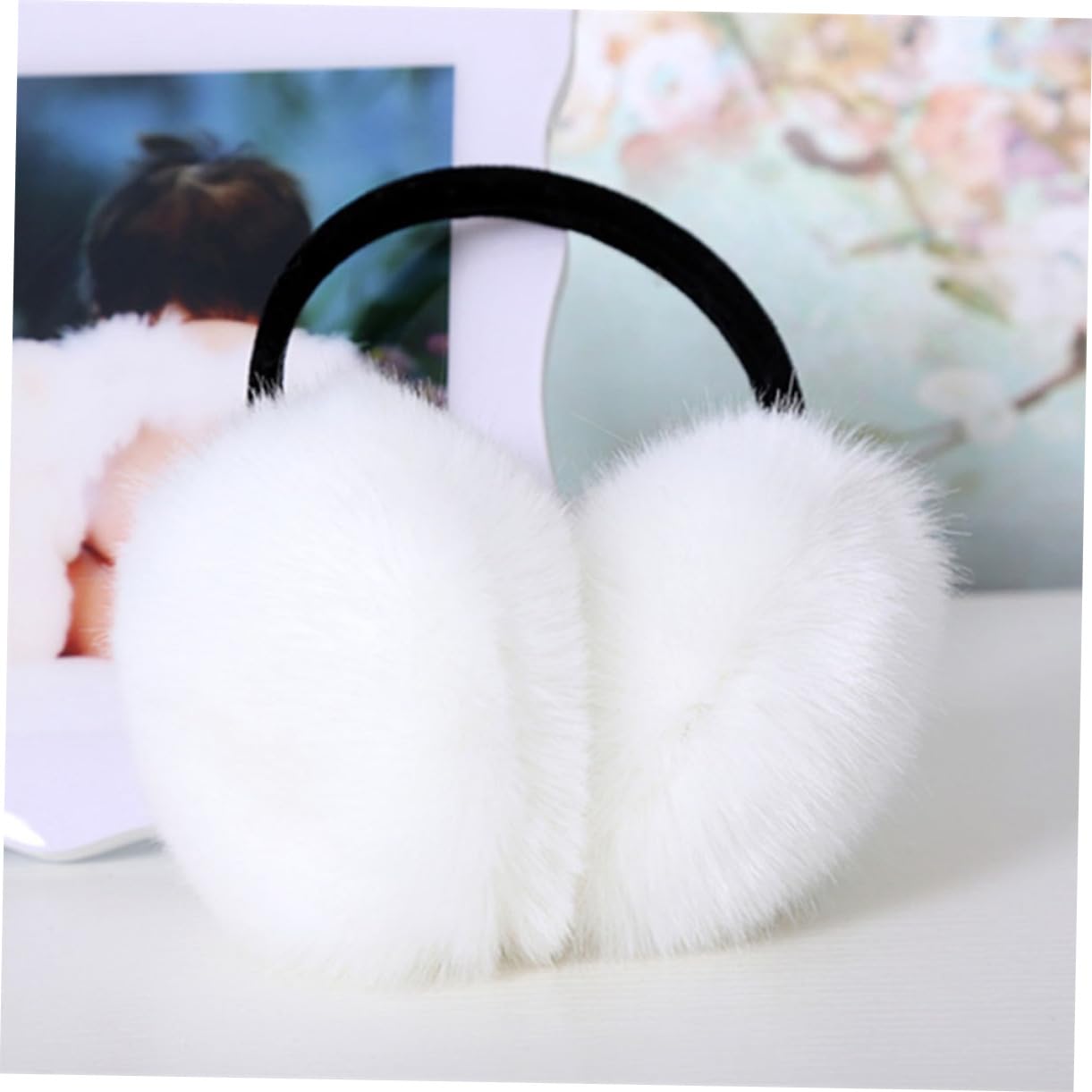 2piezas Orejeras De Invierno Para Mujeres Earmuffs Forro De Piel Sintética Protección Térmica y Sonido Banda De Música Conector De