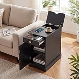 【Design Compact et Polyvalent】 Cette table dappoint est conçue pour s'intégrer dans divers espaces, que ce soit pour votre chambre à coucher, votre bureau ou même votre salon. Son design simple et élégant, en noir/blanc mat, apportera une touche moderne et sobre à votre décoration.