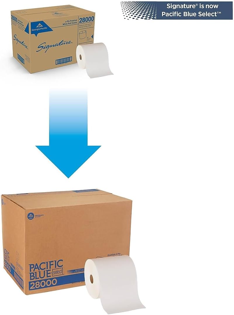 Signature 28000 Signature Roll Towels,Non-Perf,2-Ply,7-7/8-Inch x350-Ft,12/CT,WE