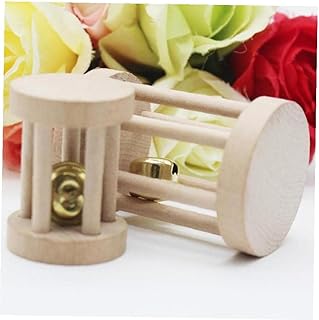 Natural Wooden Hamster Chew Toys 1pc 7x5cm Hamsters Exercise Roller Dumbbells Teeth Care Molar Toy for Rabbit Ferret Guinea Pig