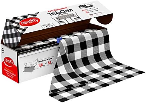 Neatiffy Disposable Plastic Table Cloth Roll |Waterproof Tablecloth | Table Cover For Rectangle, Square, Round Oval Tables | Picnic, Party, Banquet, Birthdays - 54 In x 108 Ft (Ivory)