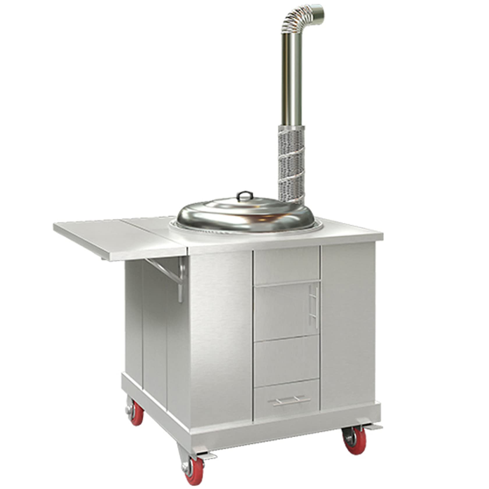 Amazon.com: Large Multifunctional Coal/Wood Burning Stove, Portable Pure  Steel Smokeless Gasifier, Rural Heating Stove with Chimney, Cookware  Set,With Side Panels : Everything Else