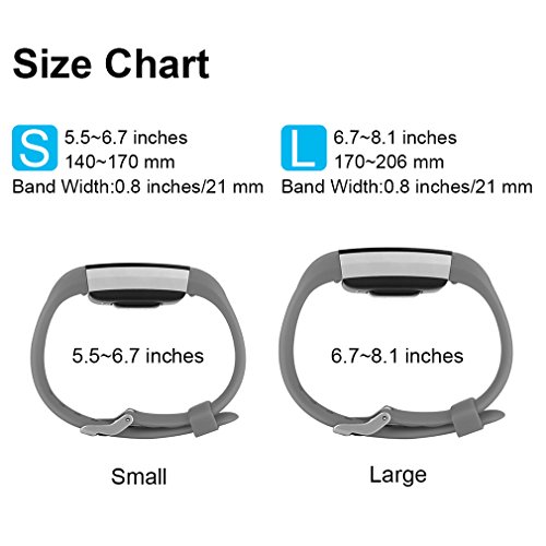 Pacote com 6 pulseiras esportivas compatíveis com Fitbit Charge 2, pulseiras de substituição ajustáv