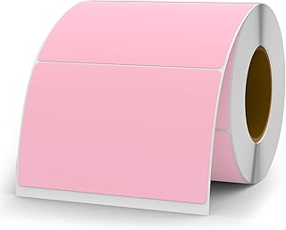 YIKIADA 500 etiquetas adhesivas de vinilo de color rosa, 50 x 76 mm, resistentes al agua, para mudanzas, oficinas, almacenes o casas, 500 unidades