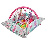 ≛【 2 EN 1】: Tapis d’éveil et parc: Grâce aux côtés surélevés et au velcro dans les coins, le tapis peut être transformé en un parc confortable en quelques secondes, qui servira de centre de jeu pour bébé pendant la journée