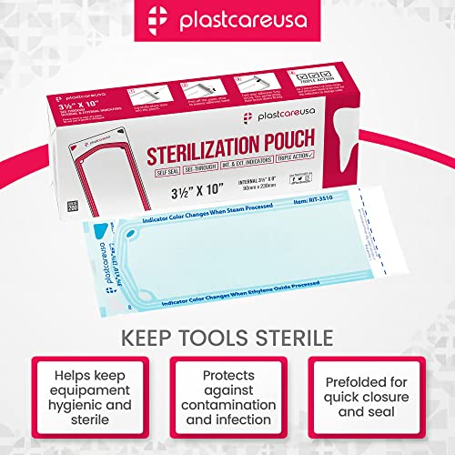 Self Seal Sterilization Pouch 3.5" X 10", 200 Per Box #TOP2