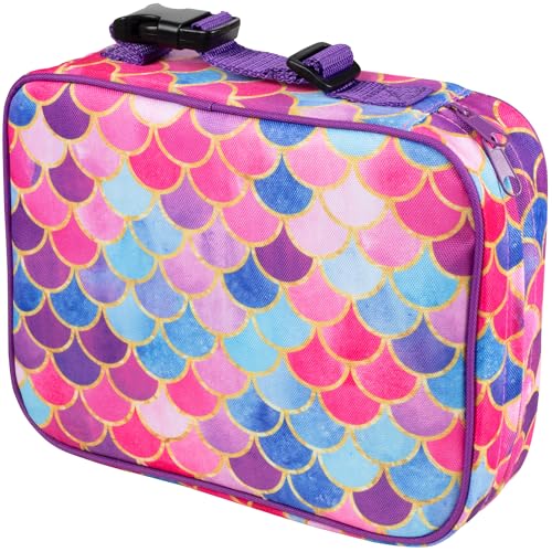 Bentology 415A698753F7D9E8A740FC188C9272FE Lunch Box For Girls - Kids Insulated, Durable Lunchbox Tote Bag Fits Bento Boxes, Containers And Bottles, Back To School Lunch Sleeve Keeps Food Hotter Or Colder Longer - Mermaid cover